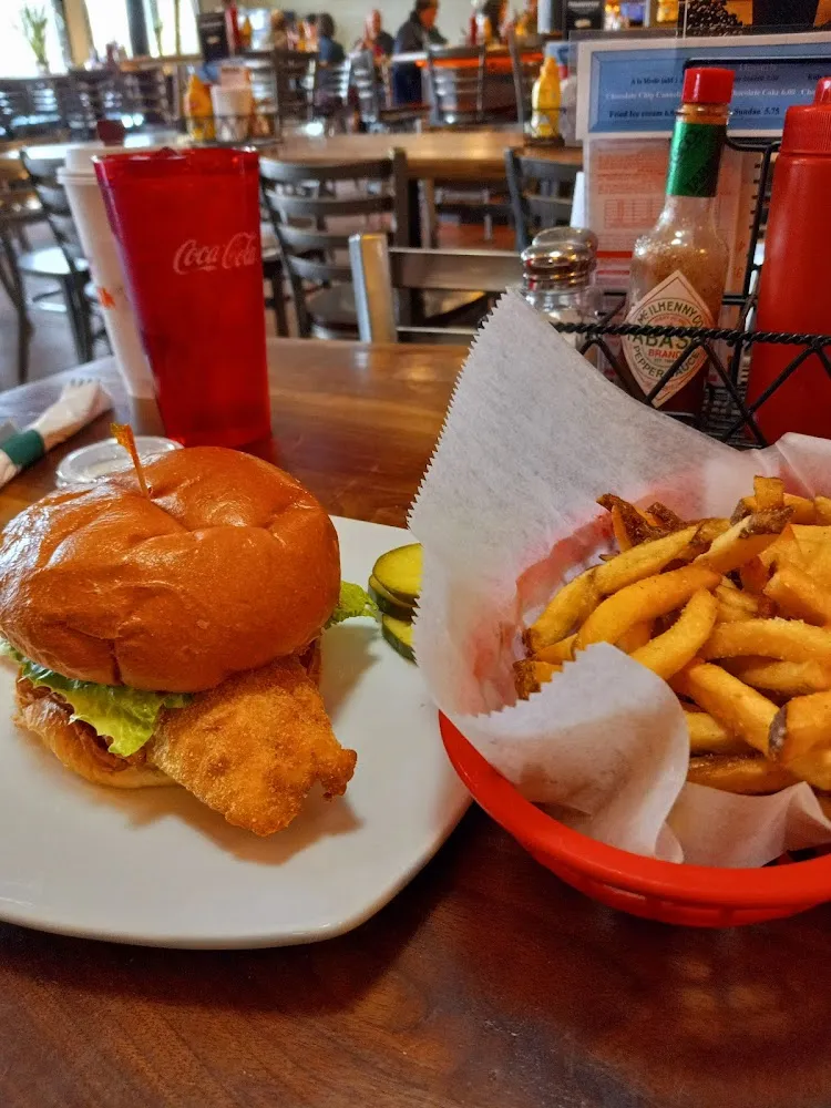 Haddock Sandwich and French Fries
