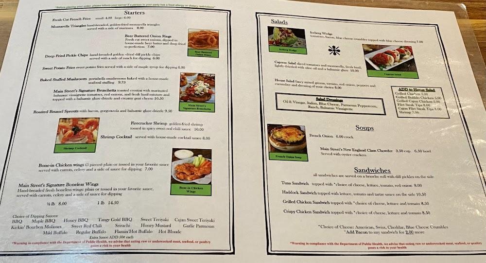 Main Street Bar & Grille Menu image 2