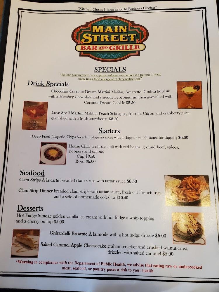 Main Street Bar & Grille Menu image 3